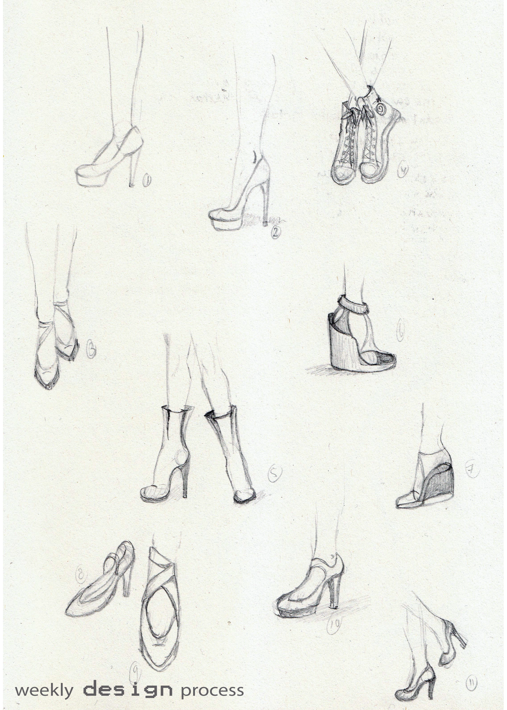 shoes sketching